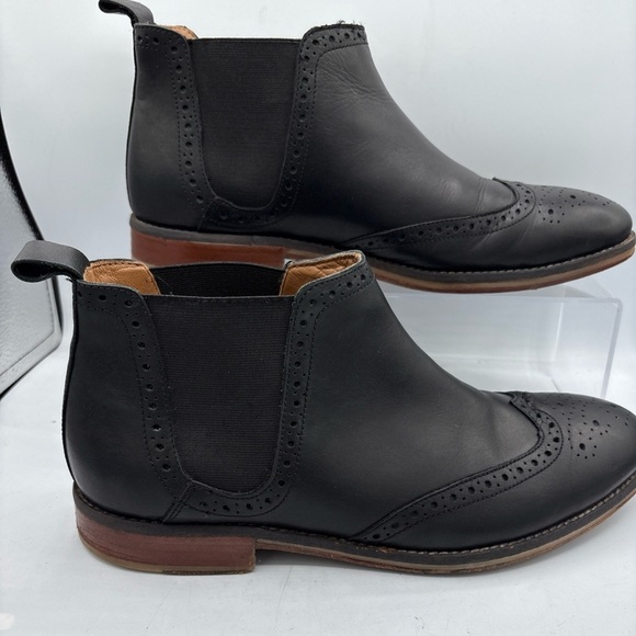 Thomas & Vine Watson Men´s Wingtip Chelsea Boot 10 Black Leather Comfort Pull on - Picture 2 of 8